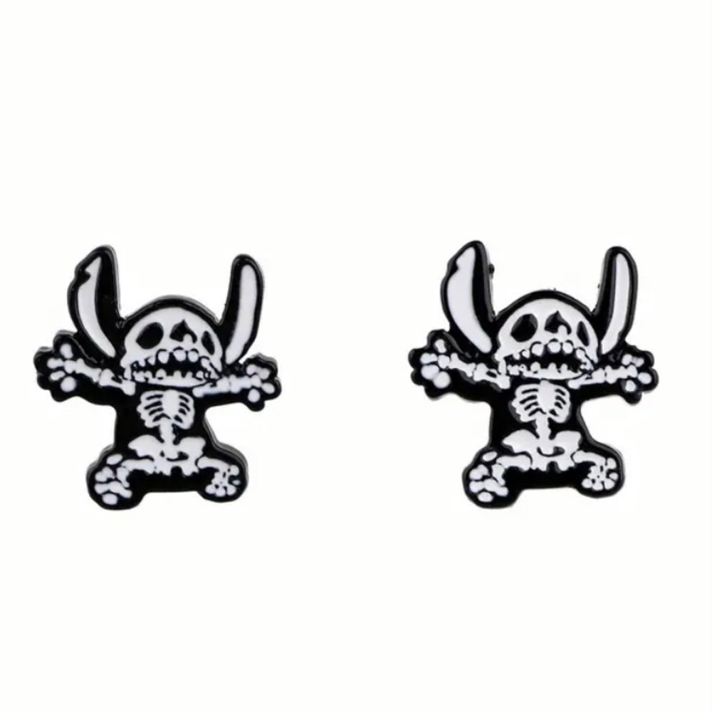 Halloween Stitch skeleton earrings